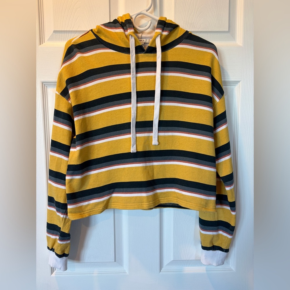 Forever 21 Multi-Colored Striped Hoodie (Size M)